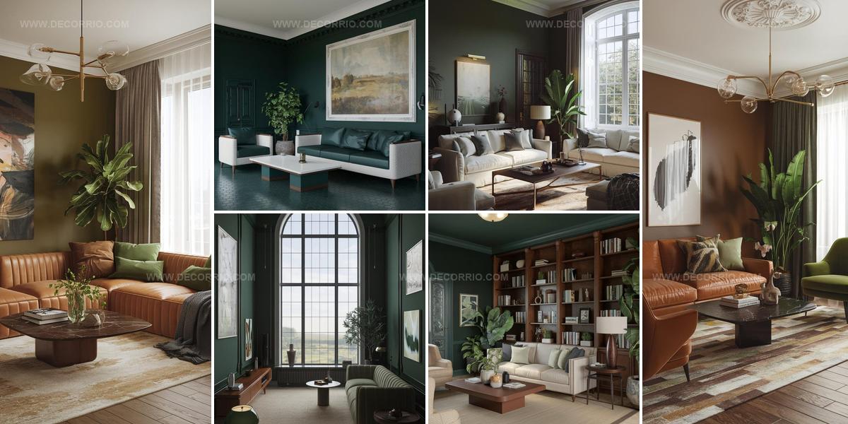 1165950 Brown and Green Living Room Ideas