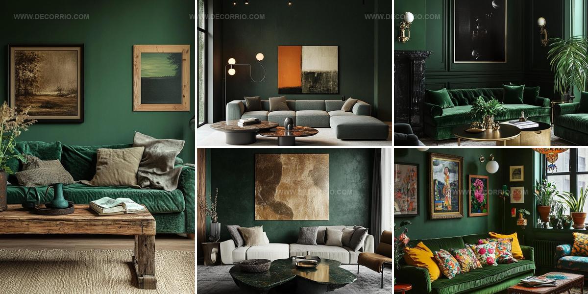 7812779 Dark Green Living Room Color