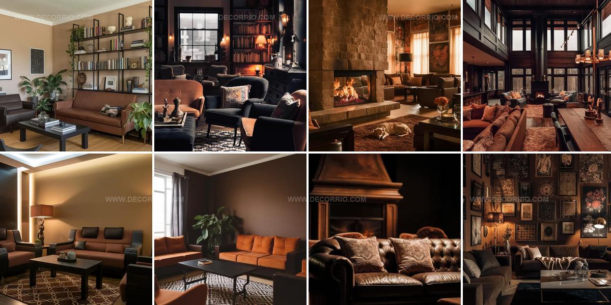 6965063 Stylish Brown and Black Living Room Ideas