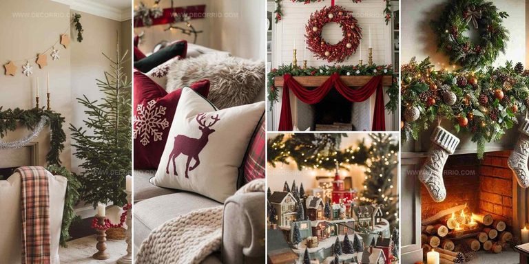 5379056 Calm Christmas Living Room Decor Ideas