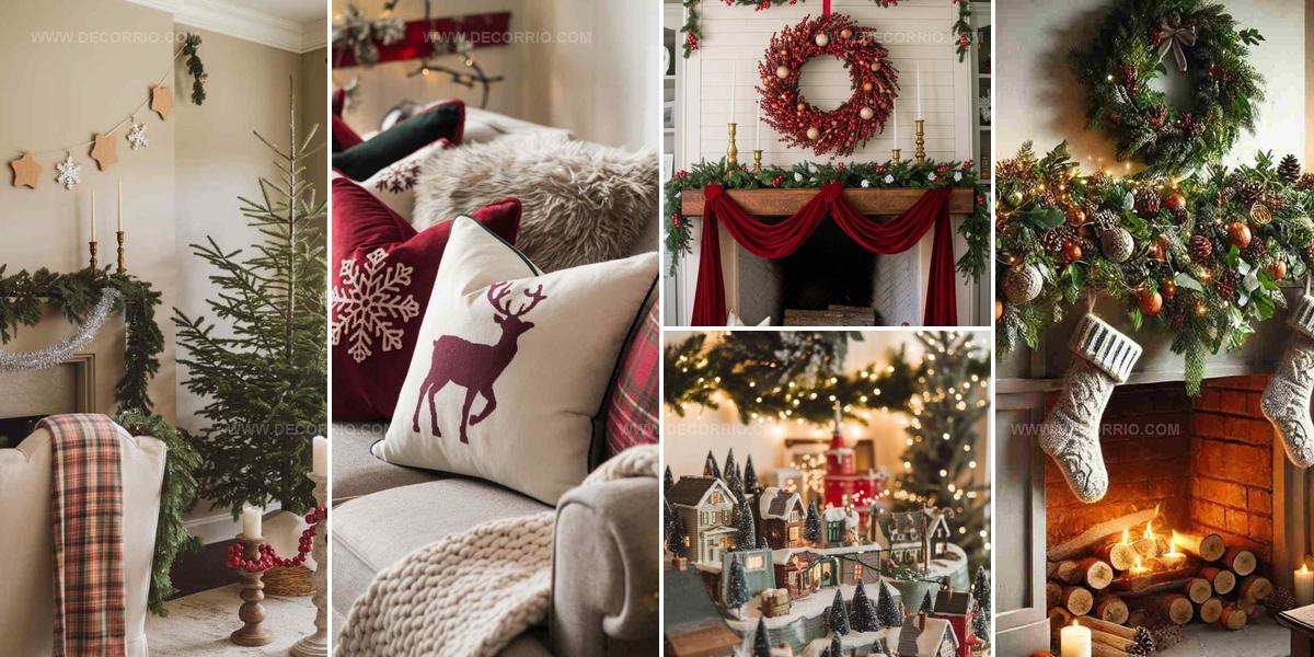5379056 Calm Christmas Living Room Decor Ideas