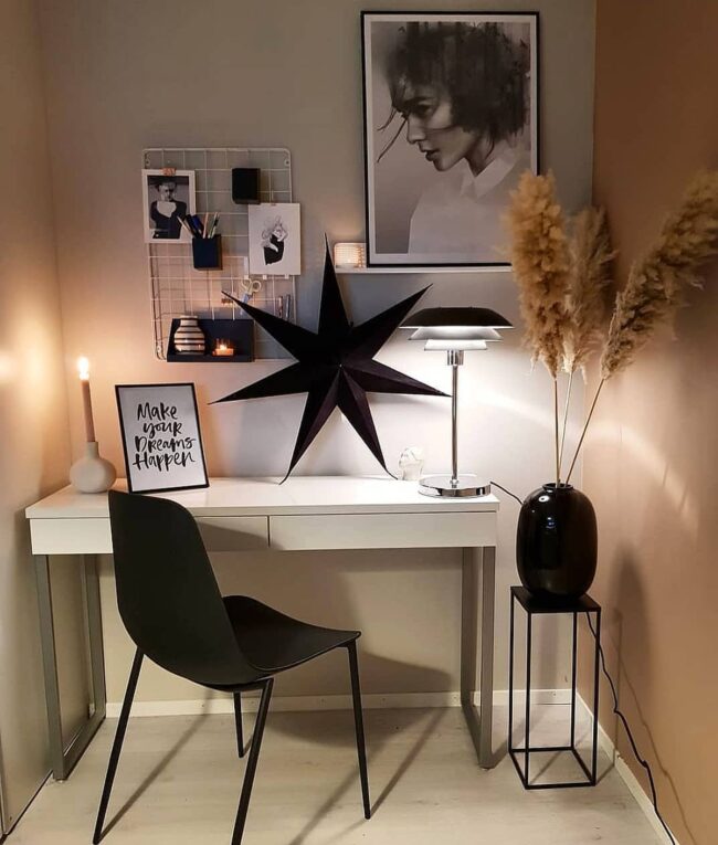 Sophisticated Monochrome Office Holiday Decor