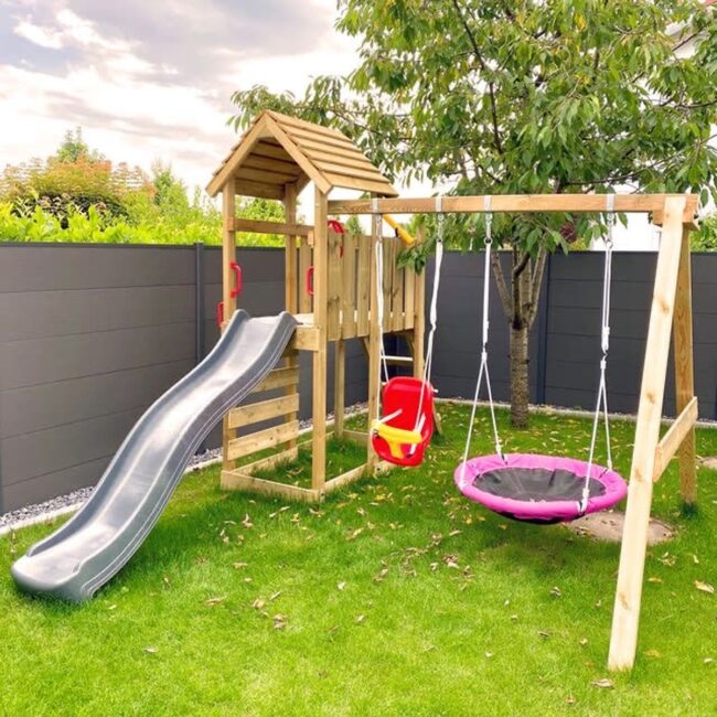 Swing and Slide Combo for Essential Backyard Fun