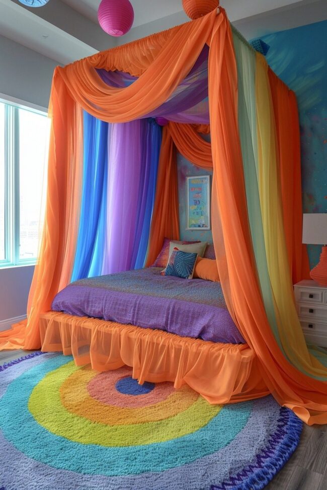 Colorful Tulle Canopy Fantasy