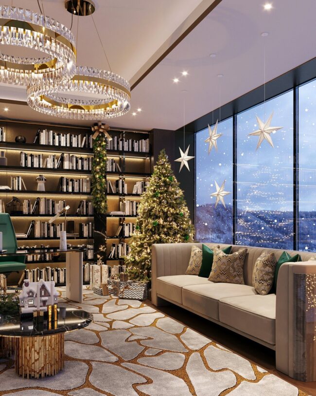 Inviting Festive Library Design Ideas