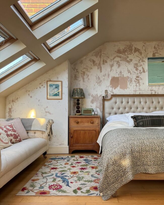 Vintage Charm with Sloped Ceilings