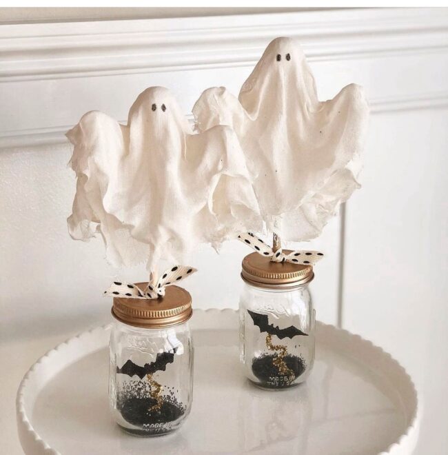Miniature Ghost Jars for a Cute Touch