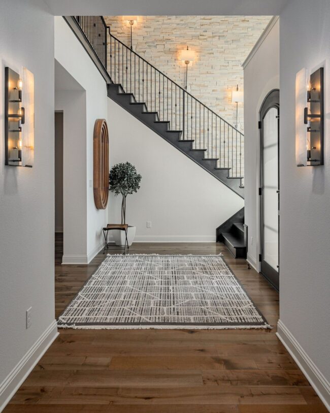 Textured Stone Wall in Entryway