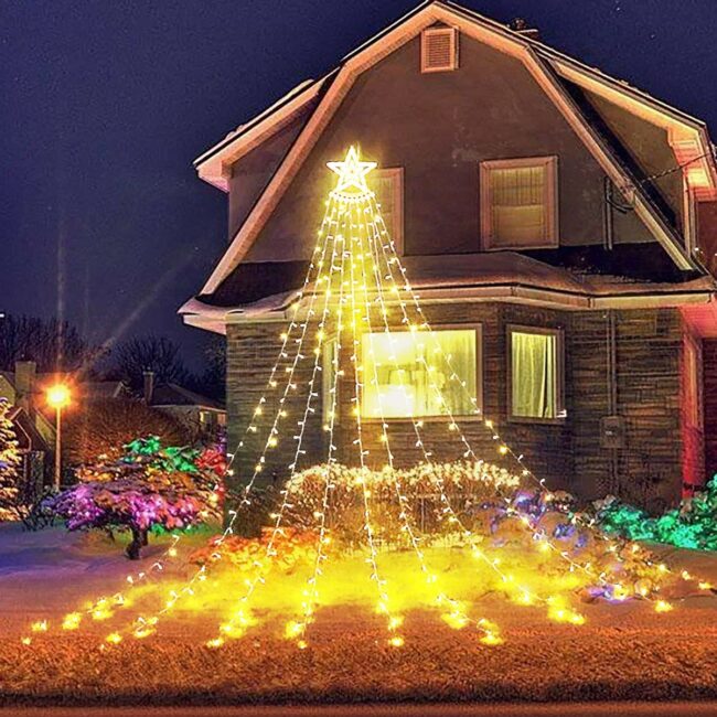 Radiant Holiday Tree Illuminated by Stars