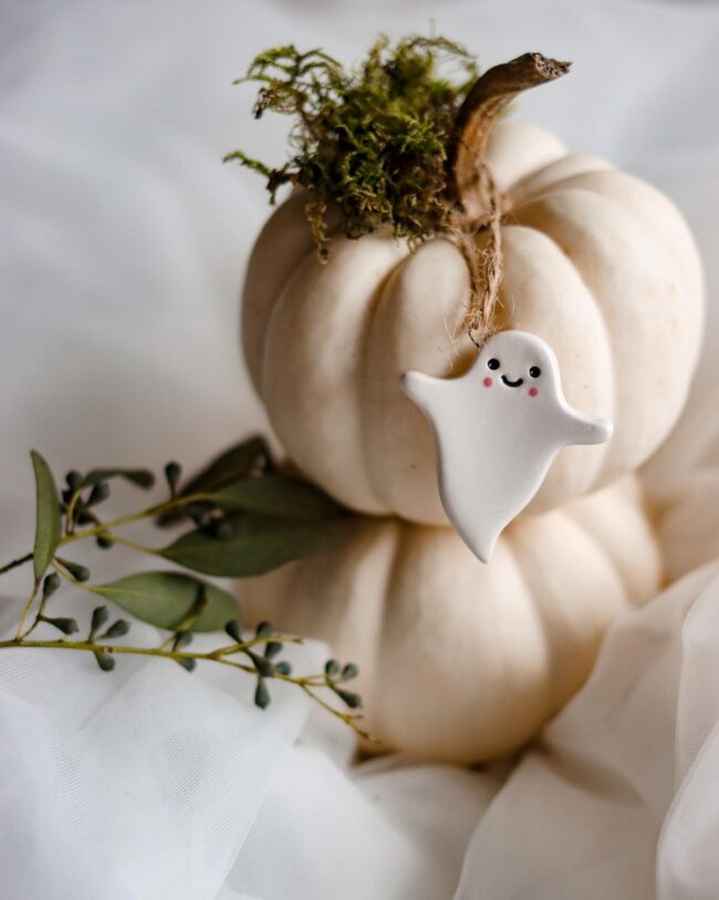 Charming Ghosts with White Pumpkins