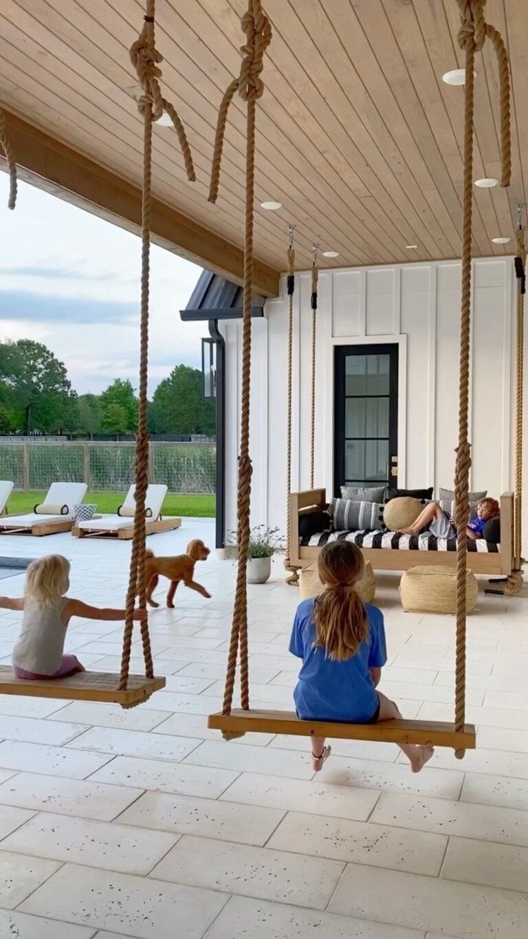 26 Patio Swing Designs That Blend Modern, Rustic, and Cozy Vibes ... - Outdoor Covered Patio Ideas With A Swing