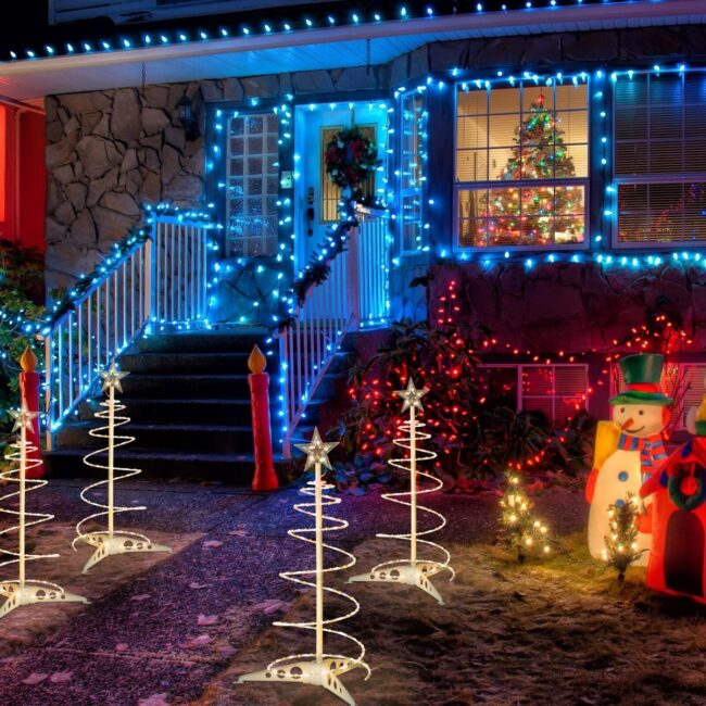 Enchanting Winter Wonderland Featuring LED Trees