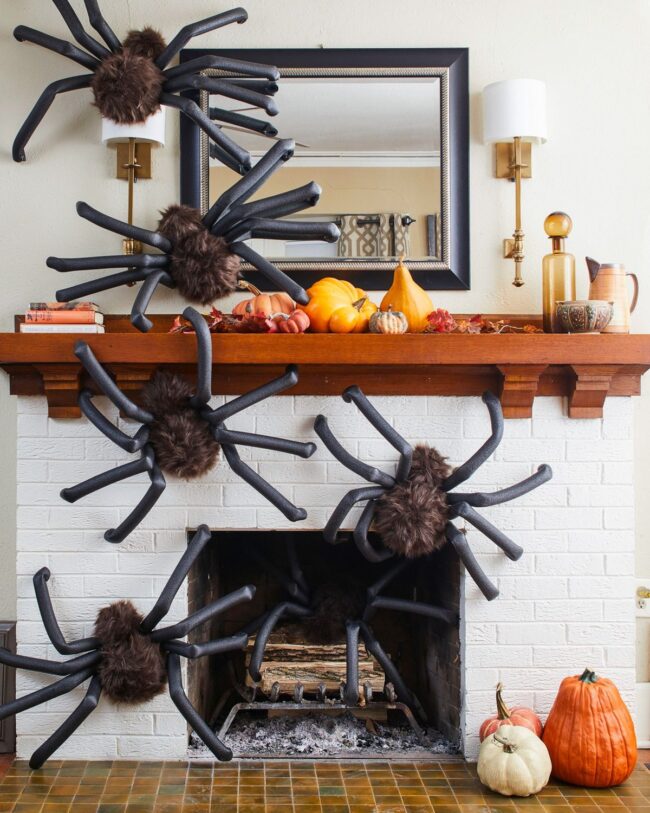 Spooky Spiders on the Indoor Mantel