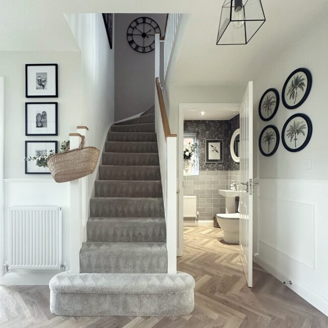 Cozy Staircase with Neutral Touches