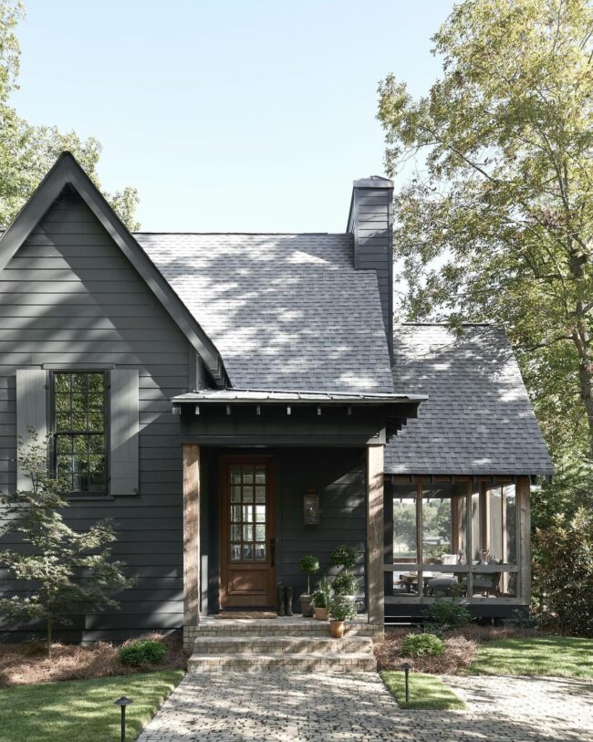 Cozy Modern Cottage with Dark Tones