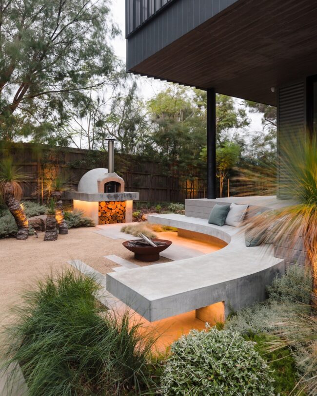 Inviting Curved Seating Nook