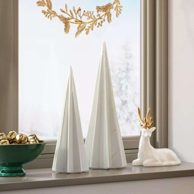 Ceramic Trees with Striking Gold Details