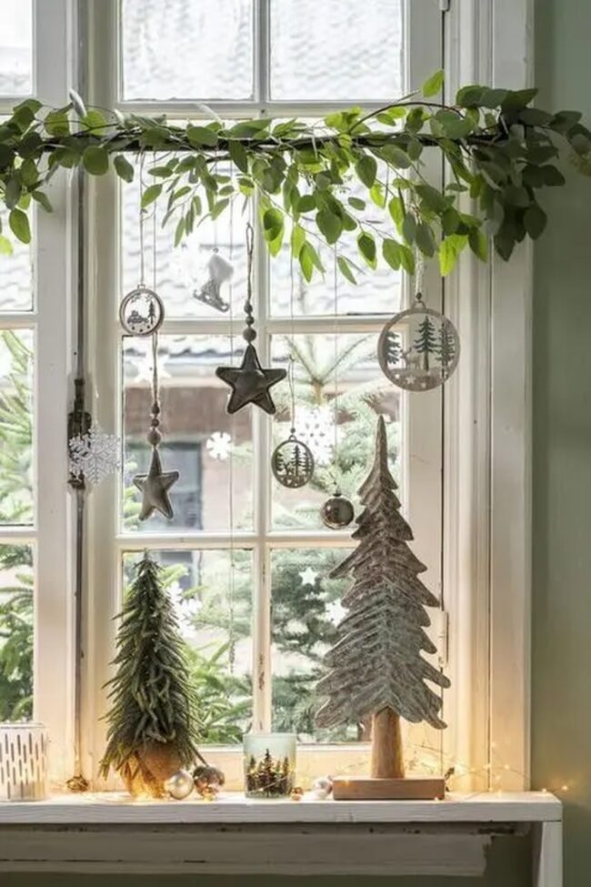 Rustic Greenery for Window Decor