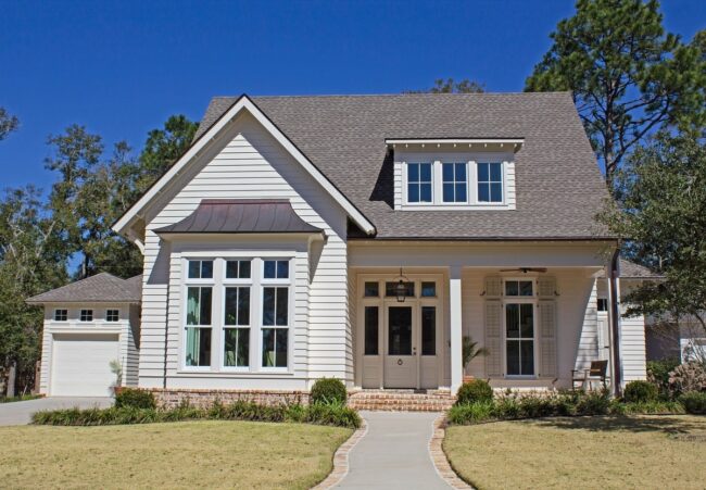 White Cottage with Dormer Windows