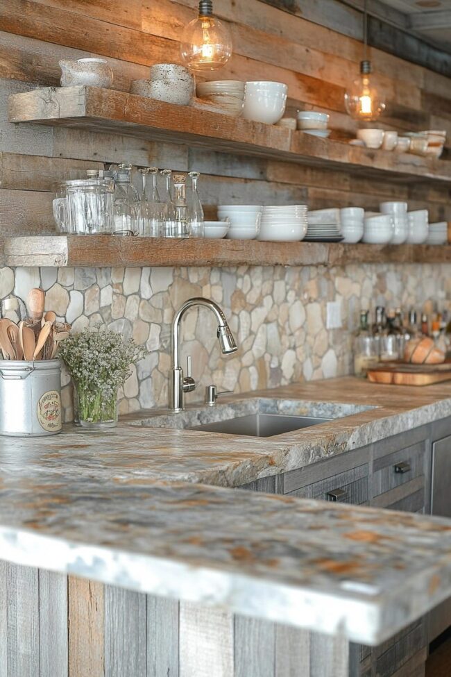 Rustic Driftwood Inspired Kitchen Design