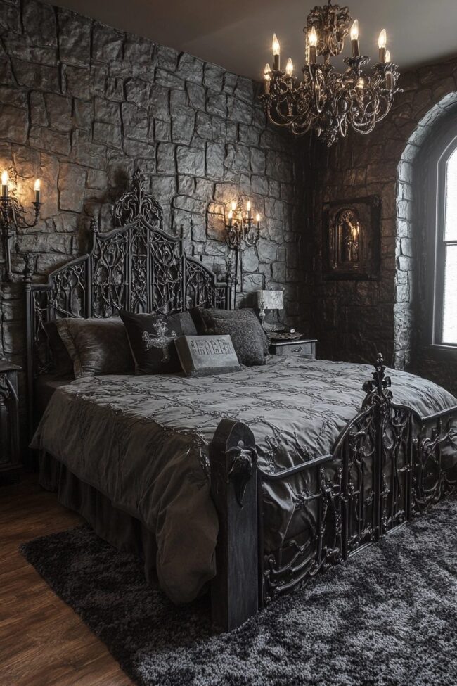 Hauntingly Unique Graveyard-Inspired Bedroom