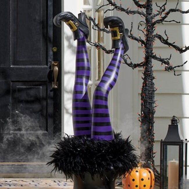 Witch Legs Peeking from a Cauldron