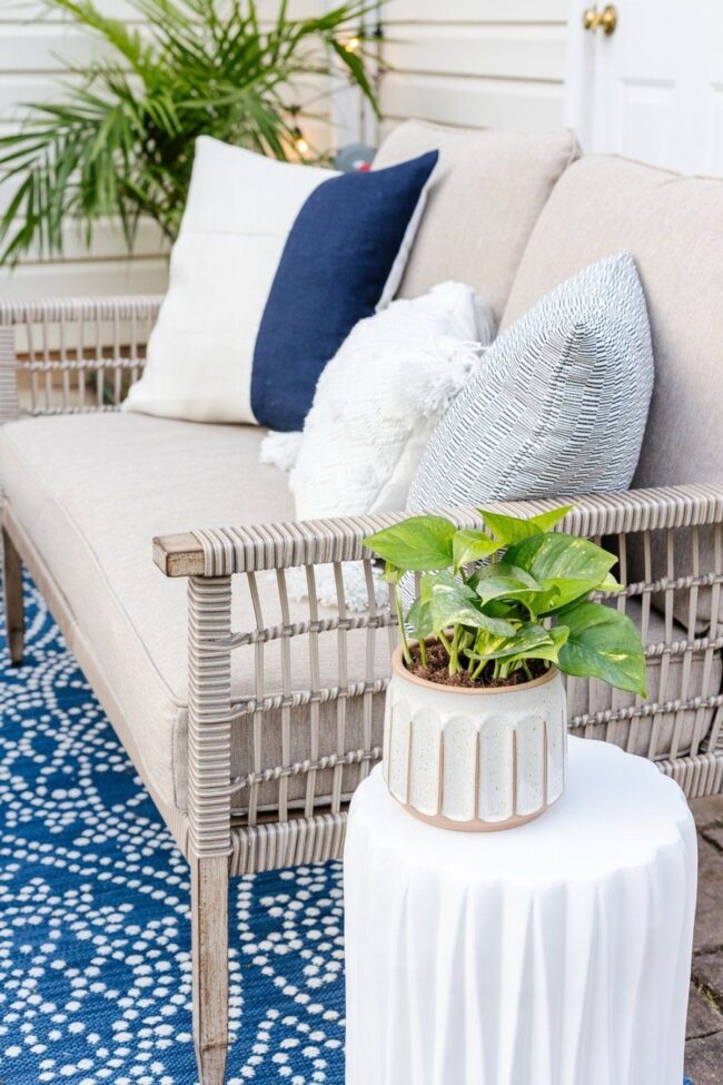 Porch Serenity with Wicker Whispers and Pastel Hues