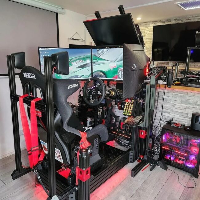 High-Tech Racing Simulator Setup