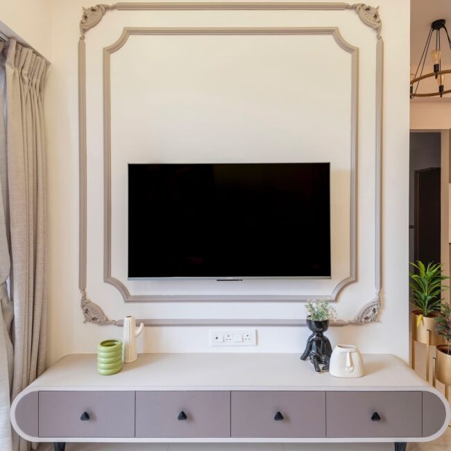 Vintage Console with Ornate Frame