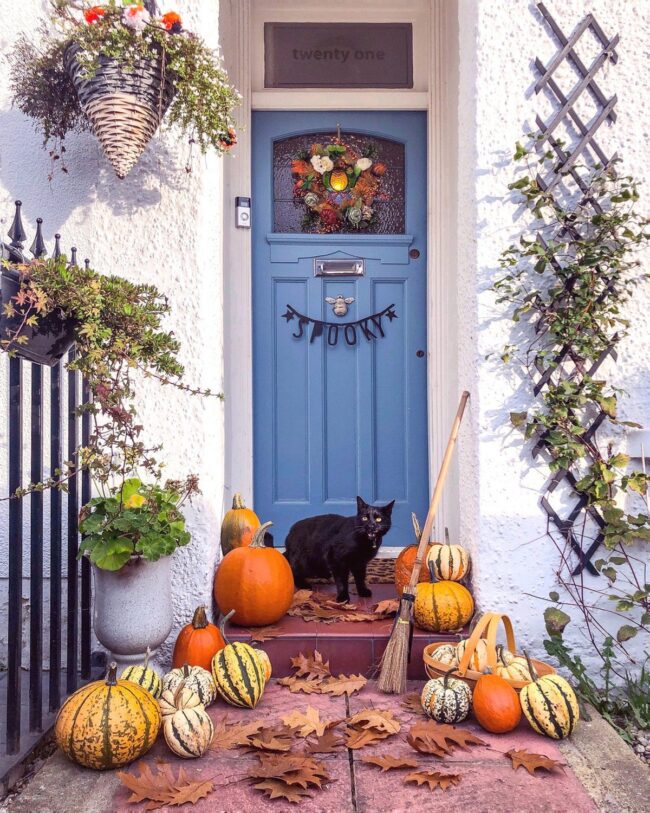 Classic Pumpkin and Cat Scene Setup