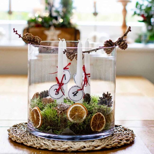 Rustic Charm in Advent Candle Arrangements